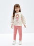 LC Waikiki Crew Neck Long Sleeve Printed Baby Girl Sweater and Tights